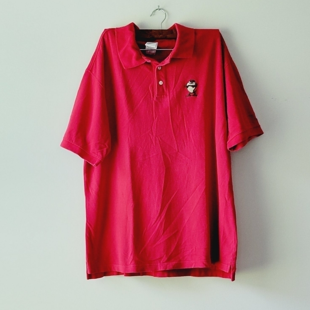 Men's 1999 Warner Bros short sleeve polo red shirt size L